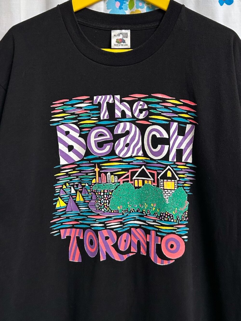 90s Vintage The Beach Toronto T-shirt Single Stitch Neighbourhood Art Graphic.